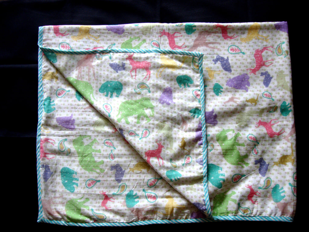 Baby Flannel Blanket - Colorful Animal Prints