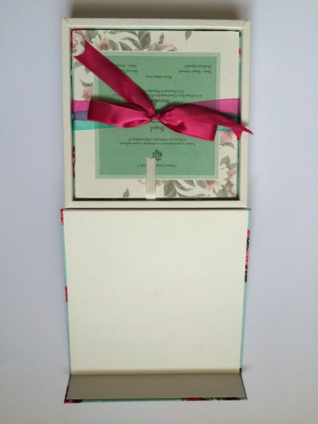 handmade wedding card with box partitions
