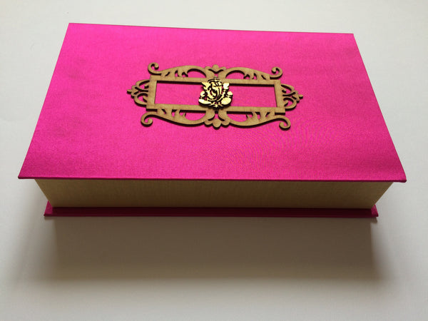 Handmade wedding card, colorful inserts, box in vibrant pink and gold. ,  - Pentagon Crafts, Pentagon Crafts
 - 2