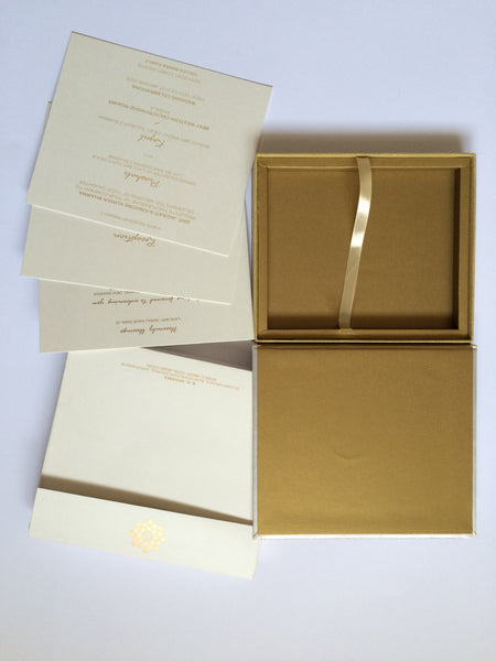 Handmade wedding card, made in gold and cream paper ,  - Pentagon Crafts, Pentagon Crafts
 - 2