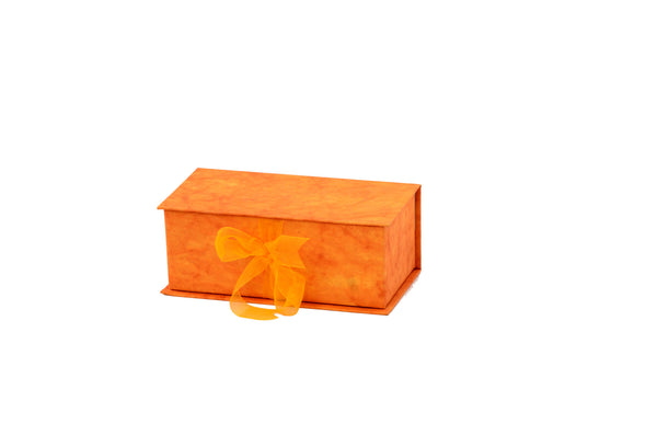 Handcrafted bangle box in cardboard and handmade sheet with removable bar