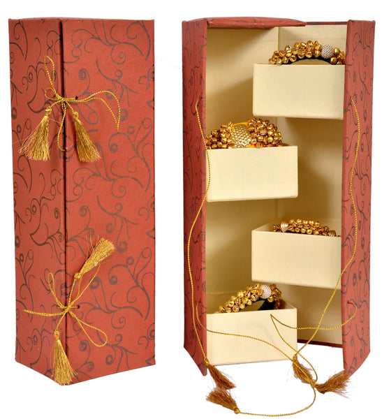 Handmade small jewelry wardrobe in paper and cardboard
