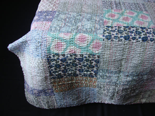 Handmade Block printed Patchwork Throw - Pastel Colors  - TPW-104