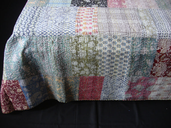 Handmade Block printed Patchwork Throw - Pastel Colors  - TPW-107 ,  - Pentagon Crafts, Pentagon Crafts
 - 2
